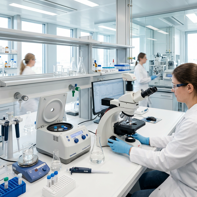 Modern pharmaceutical and chemistry research laboratory